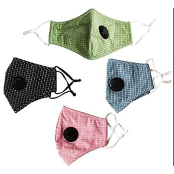 Small Plaid Five Layer Cloth Masks With Valve Assorted