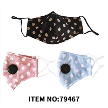 Polka Dot Five Layer Filter Cloth Mask With Valve