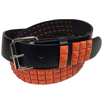 Orange 3-Row Studded Belt