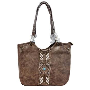 Montana West Aztec Collection Concealed Carry Tote Coffee