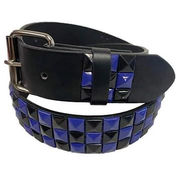 Black & Purple 3-Row Studded Belt