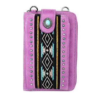 American Bling Aztec Collection Phone Wallet/Crossbody - Purple