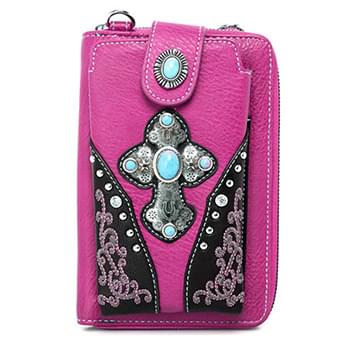 American Bling Cross Design Collection Phone Wallet/Crossbody