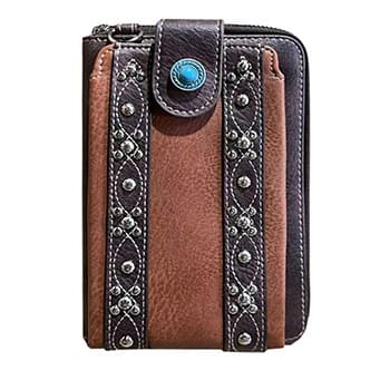 Montana West Rhinestone Collection Crossbody Phone Wallet - Brown