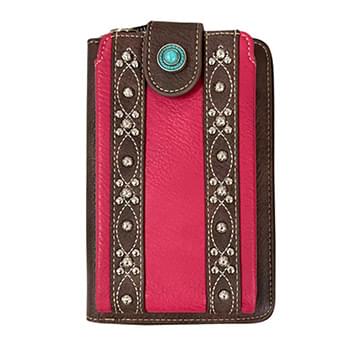 Montana West Rhinestone Collection Crossbody Phone Wallet - Pink