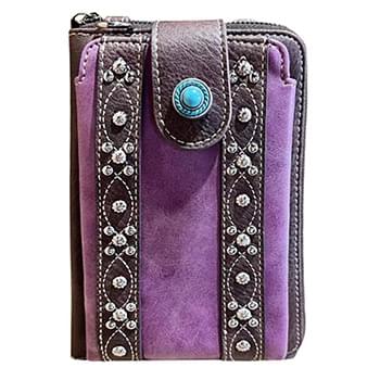 Montana West Rhinestone Collection Crossbody Phone Wallet - Purple