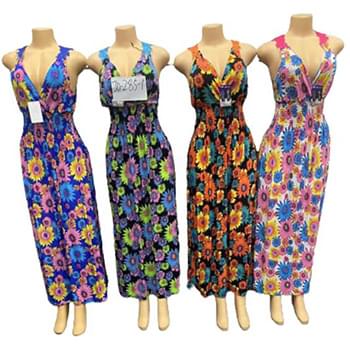 Long Maxi Sunflower Dresses Assorted