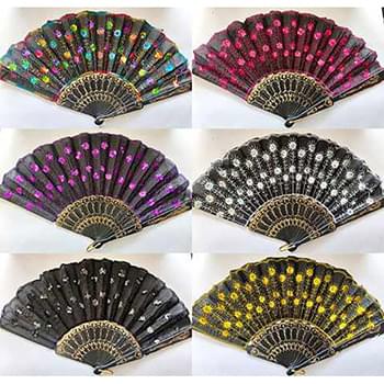 Assorted Colorful Sequin Fans