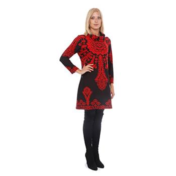 Red On Black Sweater Long Dress Plus Size