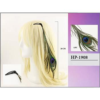 Peacock Feather Clip-On Hair Extension 