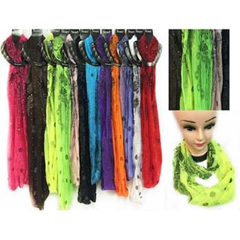 Wholesale Light Weight Infinity Circle Scarves Flower Sequins