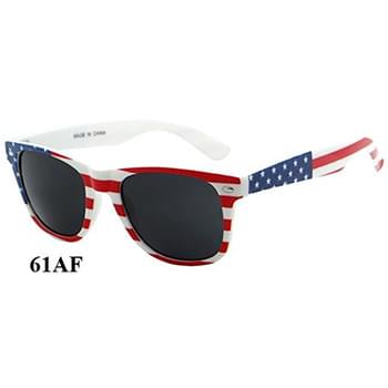 Wayfarer Style Plastic American Flag Print Sunglasses