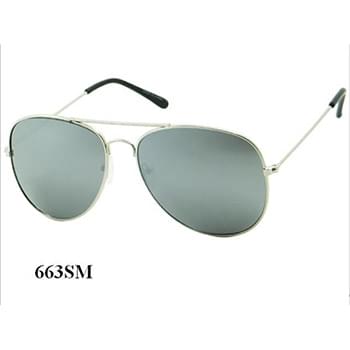 Metal Frame Aviator Style Silver Mirror Sunglasses