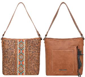 Montana West Tooled Collection Concealed Carry Hobo Bag